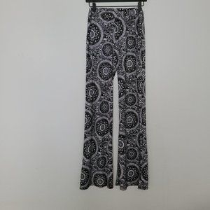 Black/White #GAL BOSS Flare leg Pants-Small